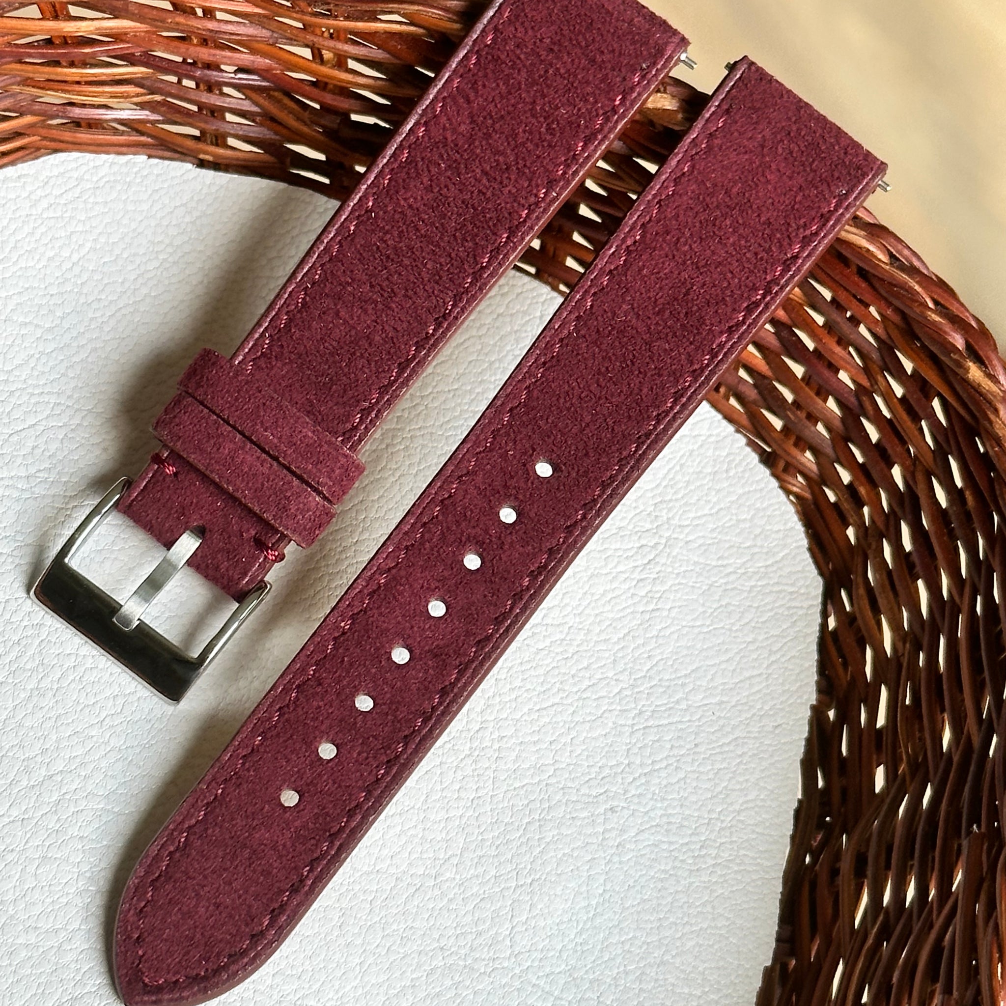 Premium Suede Alcantra - Burgundy