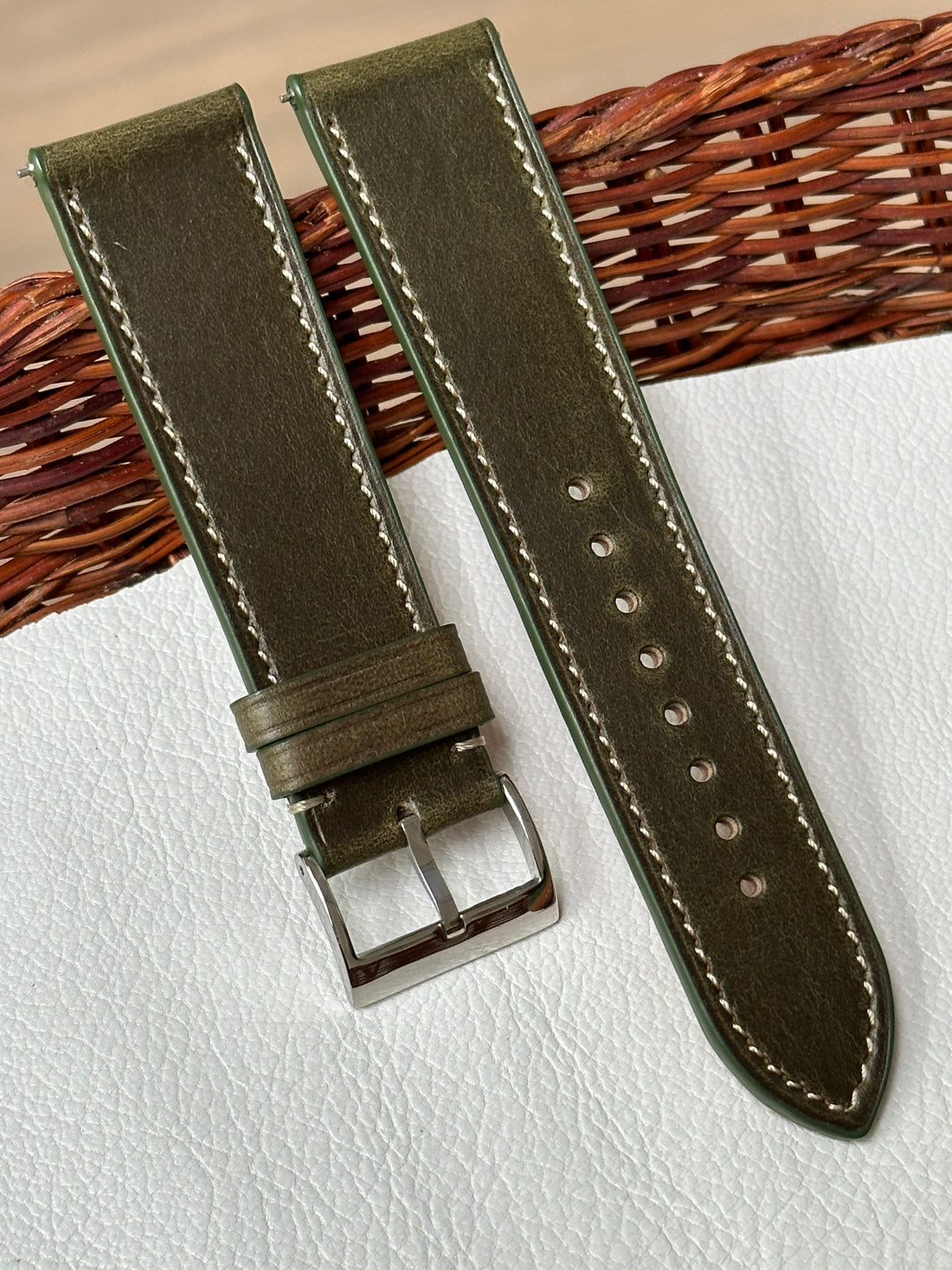 Premium Horween Chromexcel Olive Green Flat