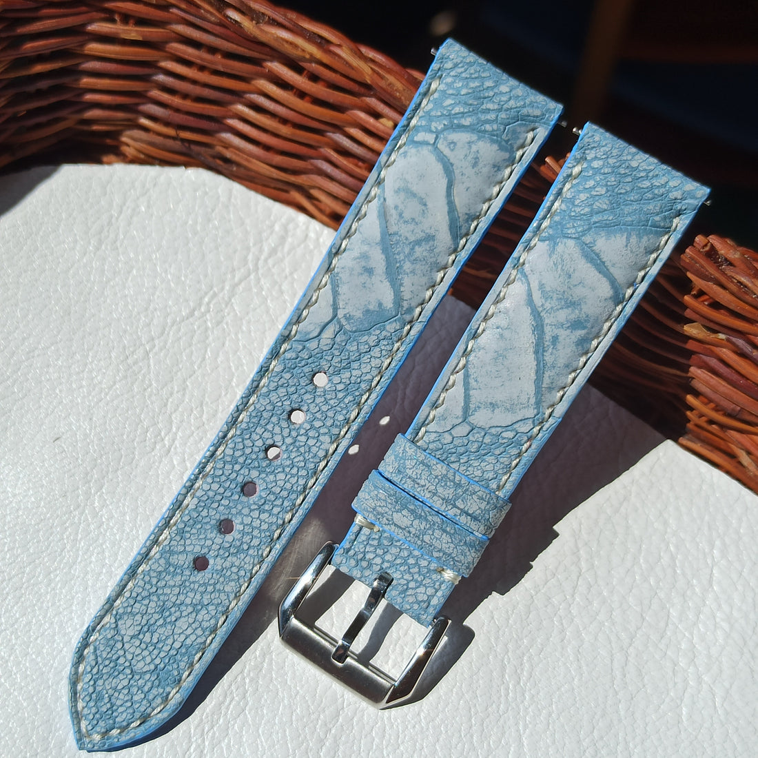 Ostrich Leg Stonewashed Sky Blue