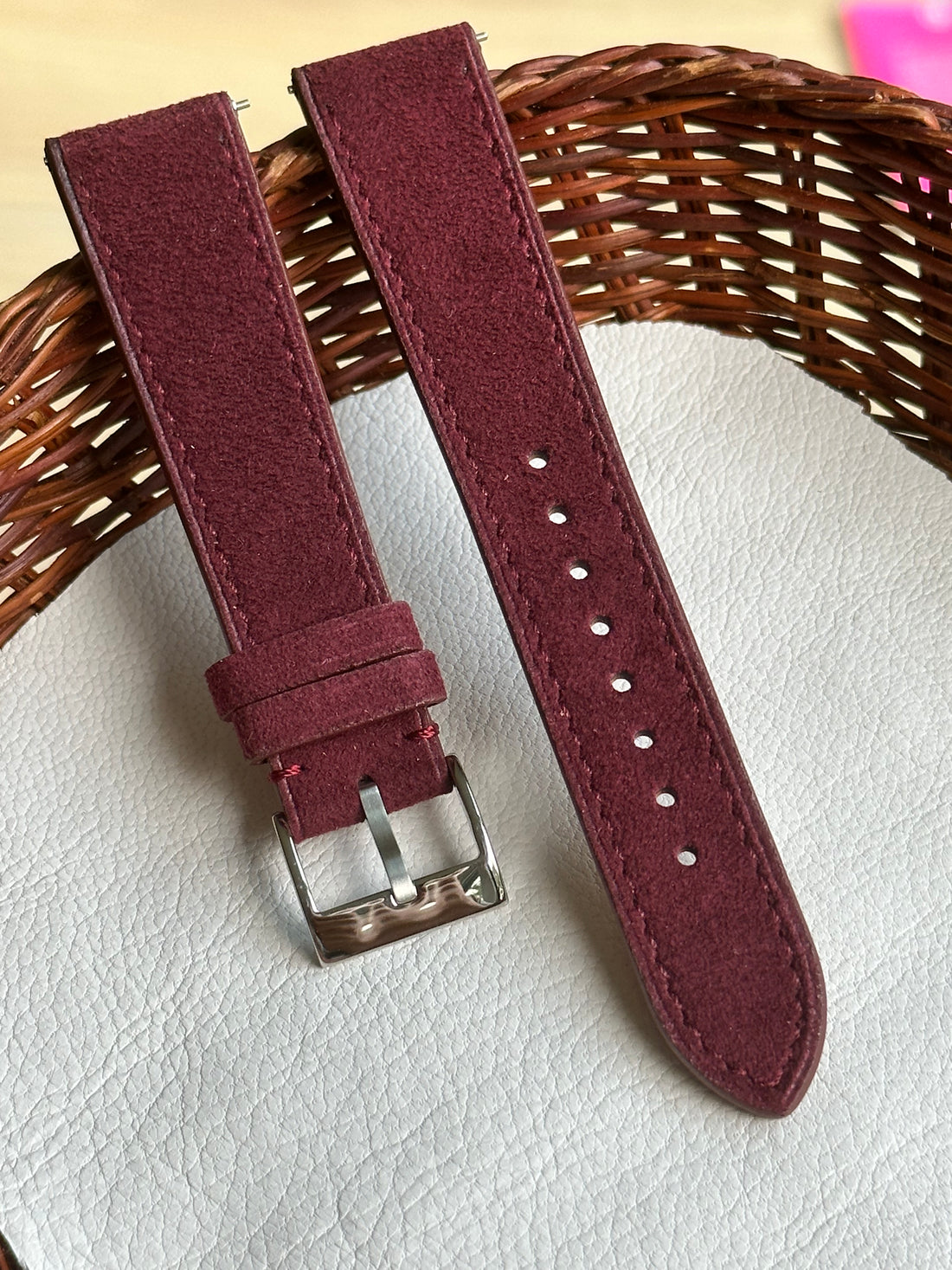 Premium Suede Alcantra - Burgundy