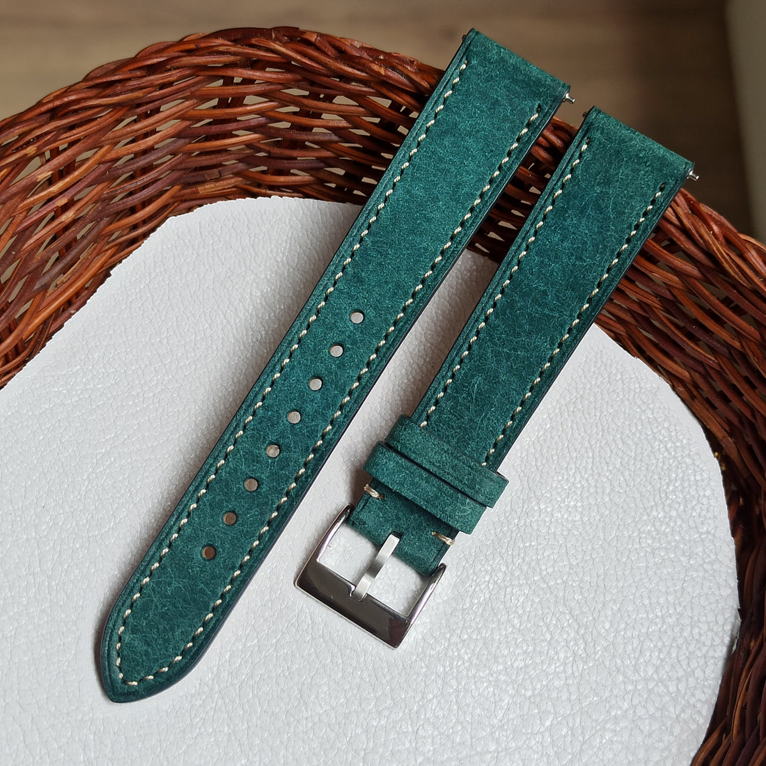 Premium Italian Leather - Blue/Green